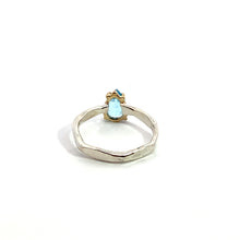 Load image into Gallery viewer, Handmade Sterling Silver and 14k Yellow Gold Ring Featuring a Blue Topaz Gemstone
