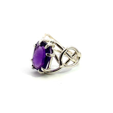 Load image into Gallery viewer, The Idea™ Ring Handmade Sterling Silver Free Form Ring Featuring a Amethyst Gemstone
